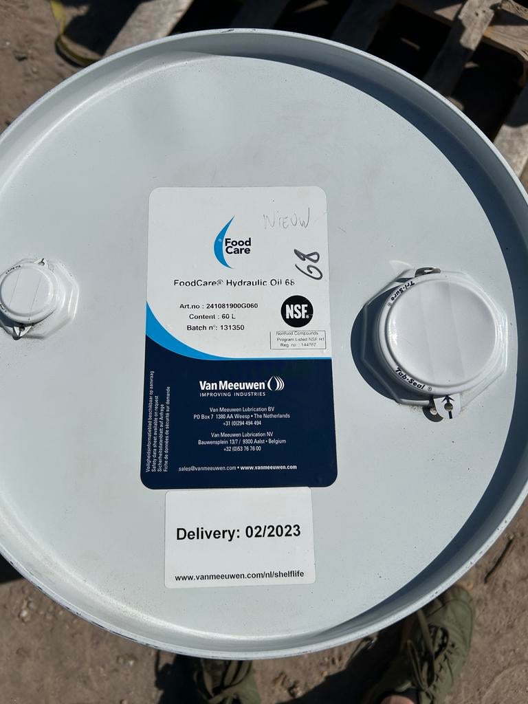 Nieuwe hydrauliek olie H68 - 60 liter drum, Ophalen