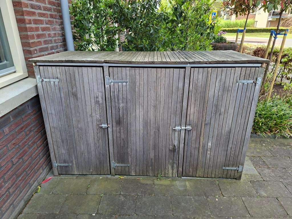 Houten containerbox voor 3 containers - Gebruikt, Ophalen