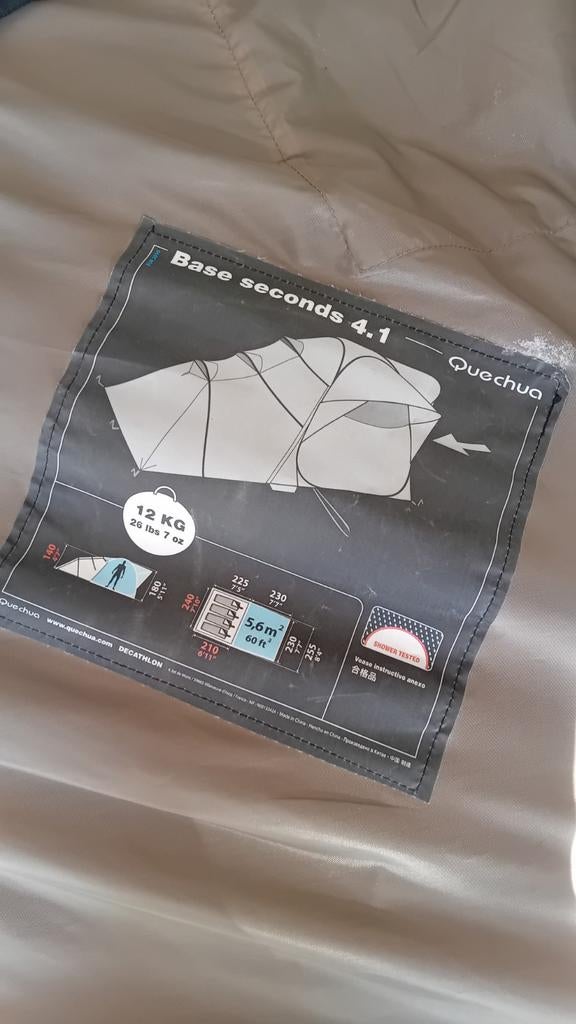 Quechua base seconds 4.1 tent (nieuw), Caravans en Kamperen, Tenten, tot en met 4, Nieuw, Ophalen