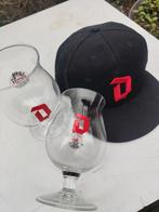 2 Duvel glazen met bijbehorende pet, Verzamelen, Biermerken, Ophalen of Verzenden, Zo goed als nieuw, Glas of Glazen, Duvel