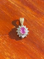 Gouden hanger met robijn, Ophalen of Verzenden, Goud