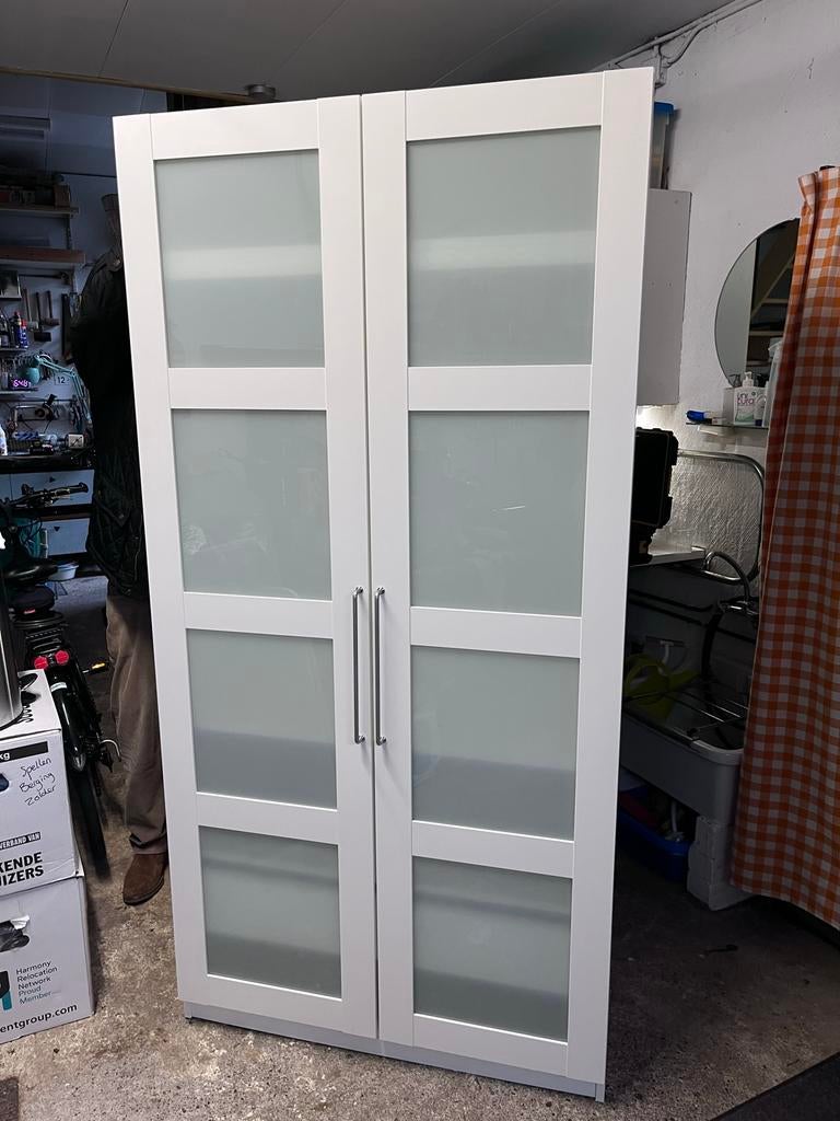 IKEA PAX Kledingkast wit met BERGSBO deuren, Ophalen, Gebruikt, 200 cm of meer, 50 tot 100 cm