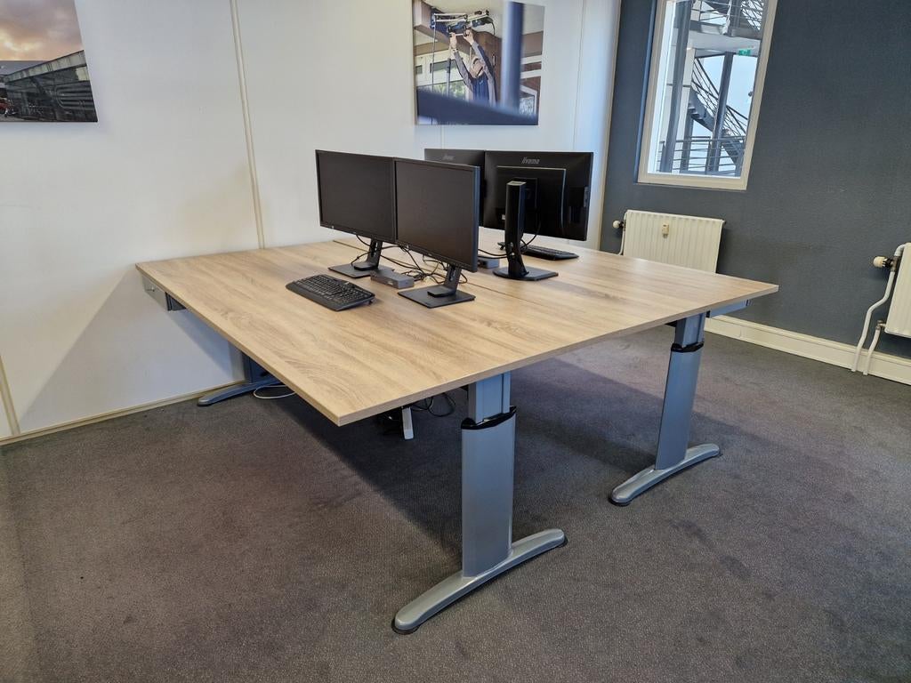 6 bureaus 200 cm x 100 cm, hoogte verstelbaar, Huis en Inrichting, Bureaus, Ophalen of Verzenden