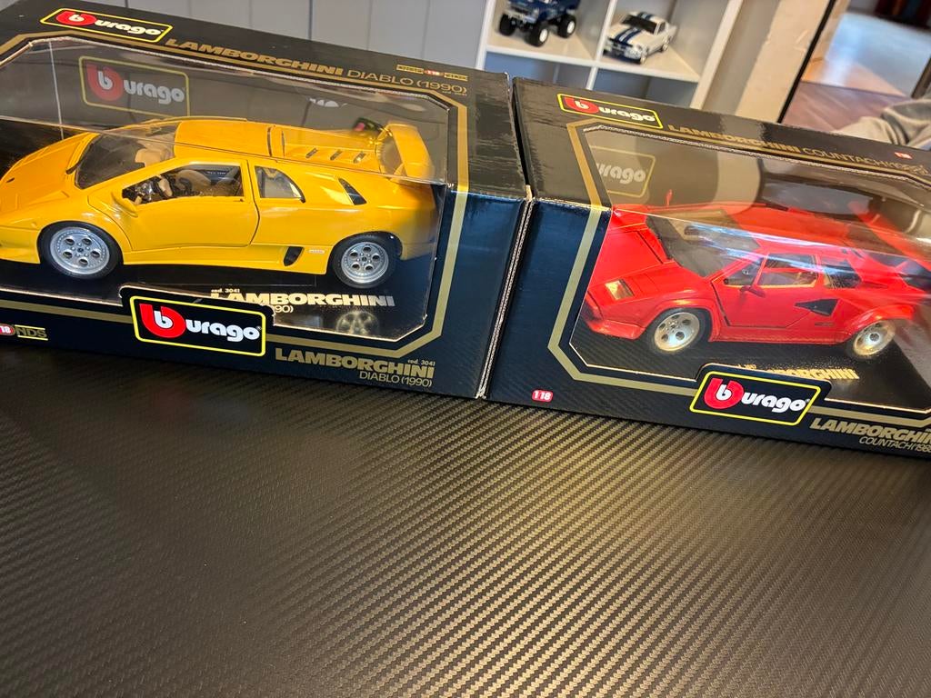 Lamborghini Diablo & Countach Set - Nieuw in Doos, Hobby en Vrije tijd, Modelauto's | 1:18, Ophalen of Verzenden, Nieuw, Auto