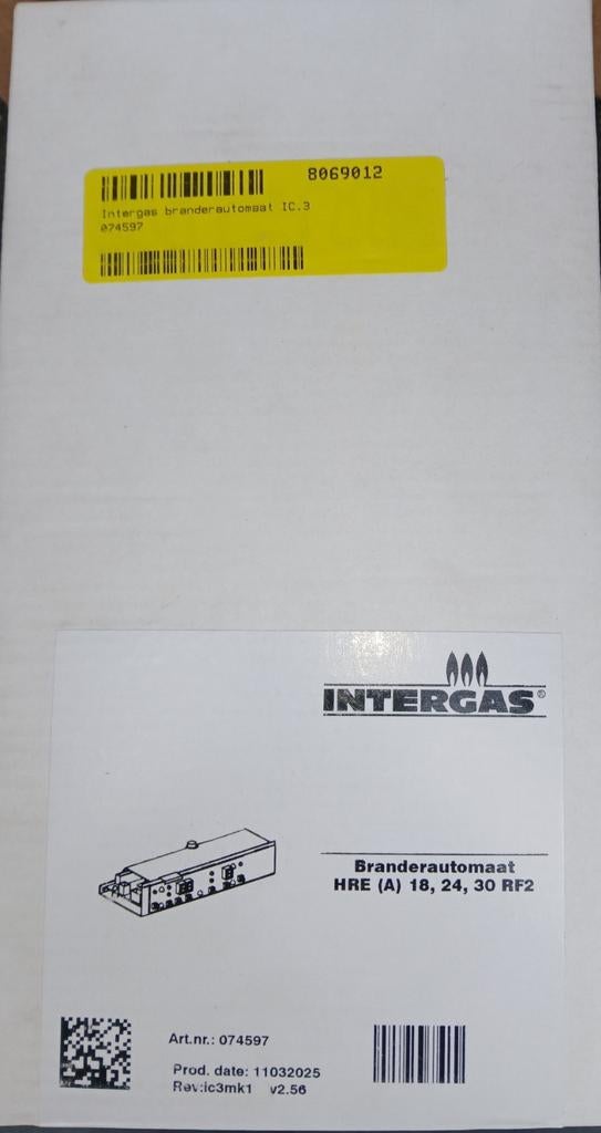 Nieuw Intergas Branderautomaat HRE (A) 18, 24, 30 RF2, Doe-het-zelf en Verbouw, Ophalen of Verzenden, Nieuw