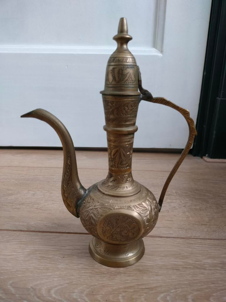 Indiase messing schenkkan antiek, vintage, aftaba, Ophalen of Verzenden