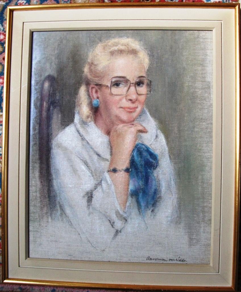 Portret jaren '70 - Annemarie van Wolde - pastel op linnen, Antiek en Kunst, Kunst | Schilderijen | Klassiek, Ophalen of Verzenden