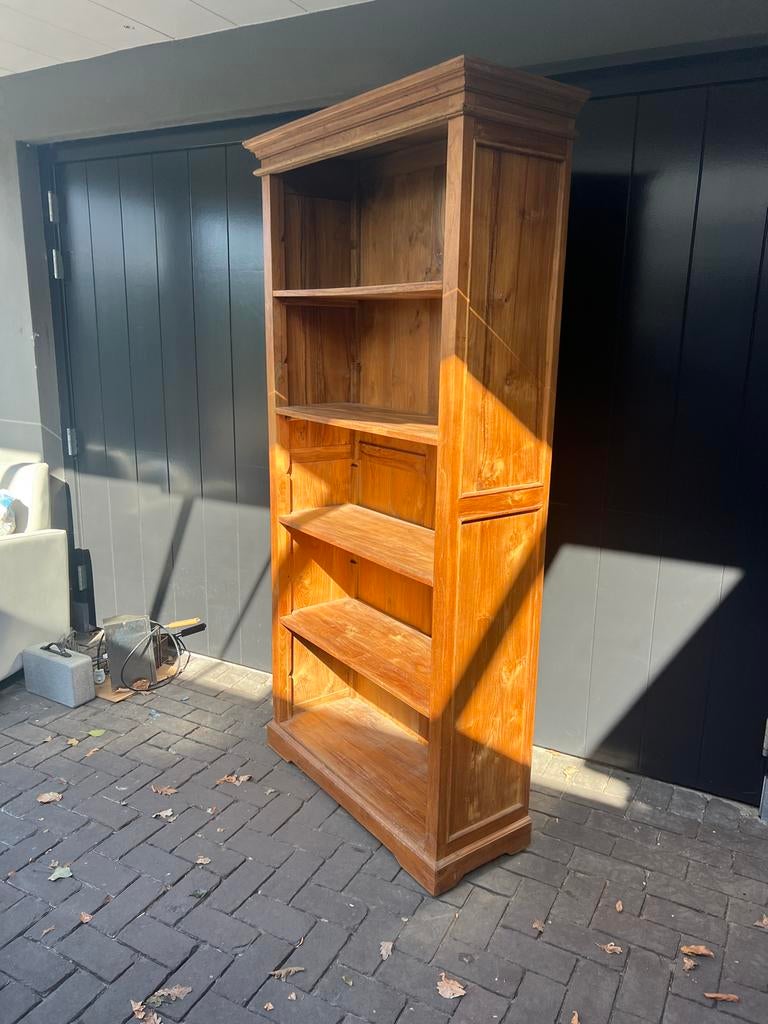 Houten kast met schappen - 200x90x35 cm, Ophalen, Met plank(en), Gebruikt, 50 tot 100 cm