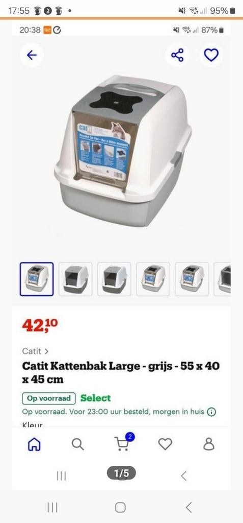 Catit kattenbak, Ophalen