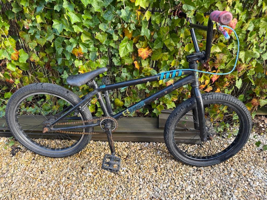 Zwarte BMX fiets, Fietsen en Brommers, Fietsen | Crossfietsen en BMX, Ophalen, Gebruikt, Staal, V-brakes