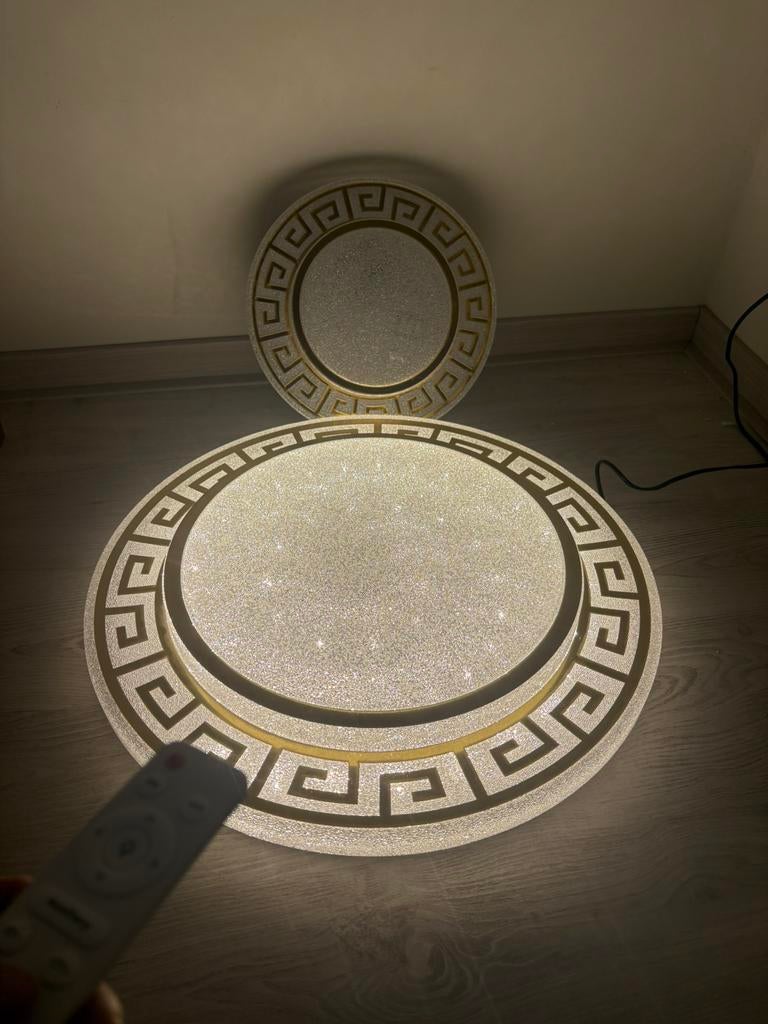 Xl 60 cm led plafondlamp nieuw 3 kleur dimbaar versace model, Verzenden, Nieuw, Kunststof, Eric kuster