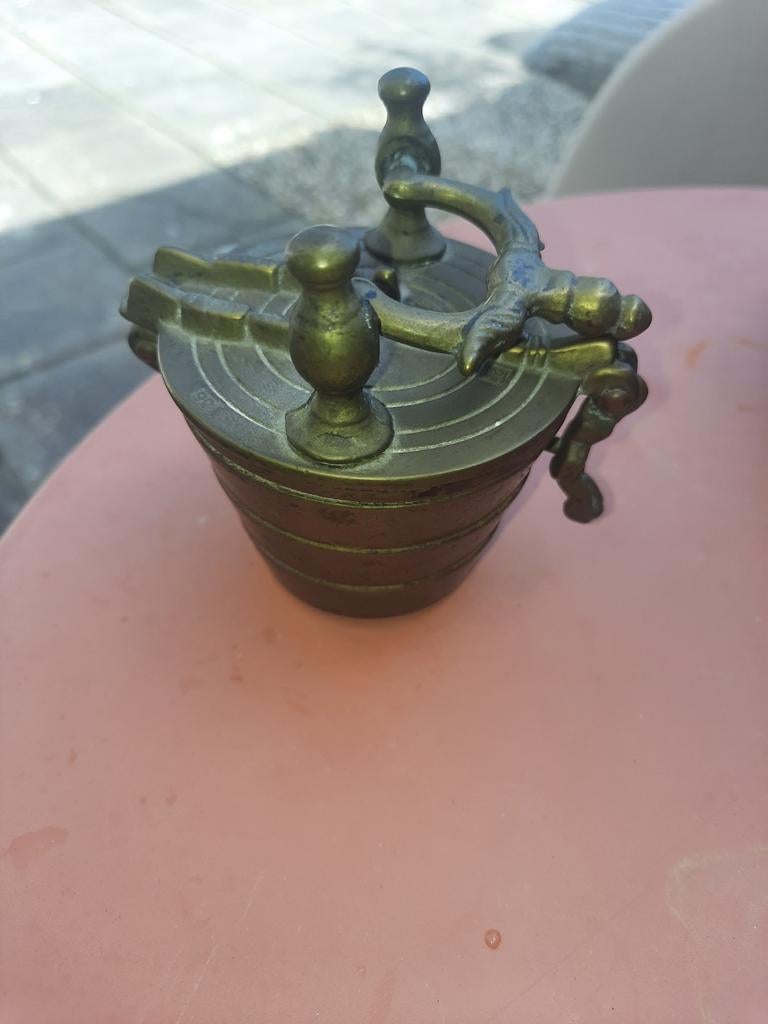 Antiek bronzen sluitgewicht, Ophalen of Verzenden, Brons