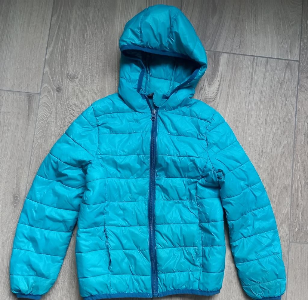 2 x Hema herfstjas / winterjas blauw en groen zie foto's, Kinderen en Baby's, Kinderkleding | Maat 122, Gebruikt, Jongen of Meisje