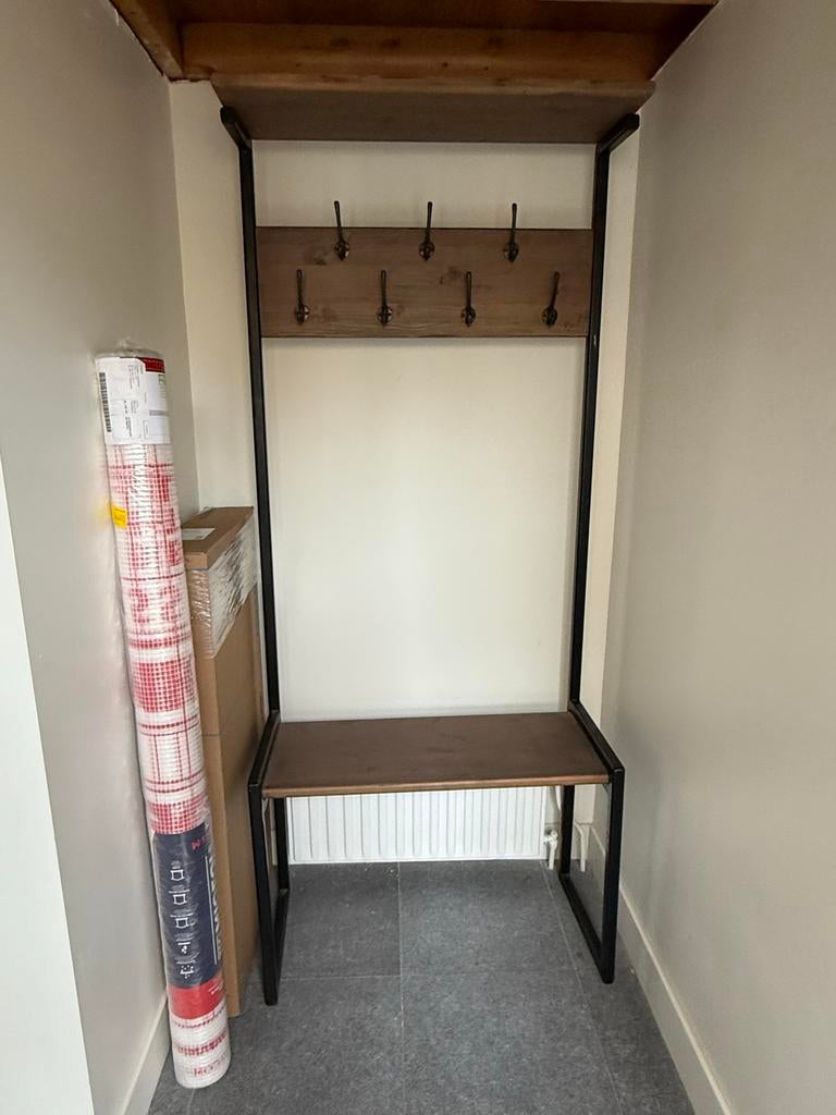 Zelfgemaakte kapstok met bankje, Ophalen, Gebruikt, Overige typen, 150 tot 200 cm