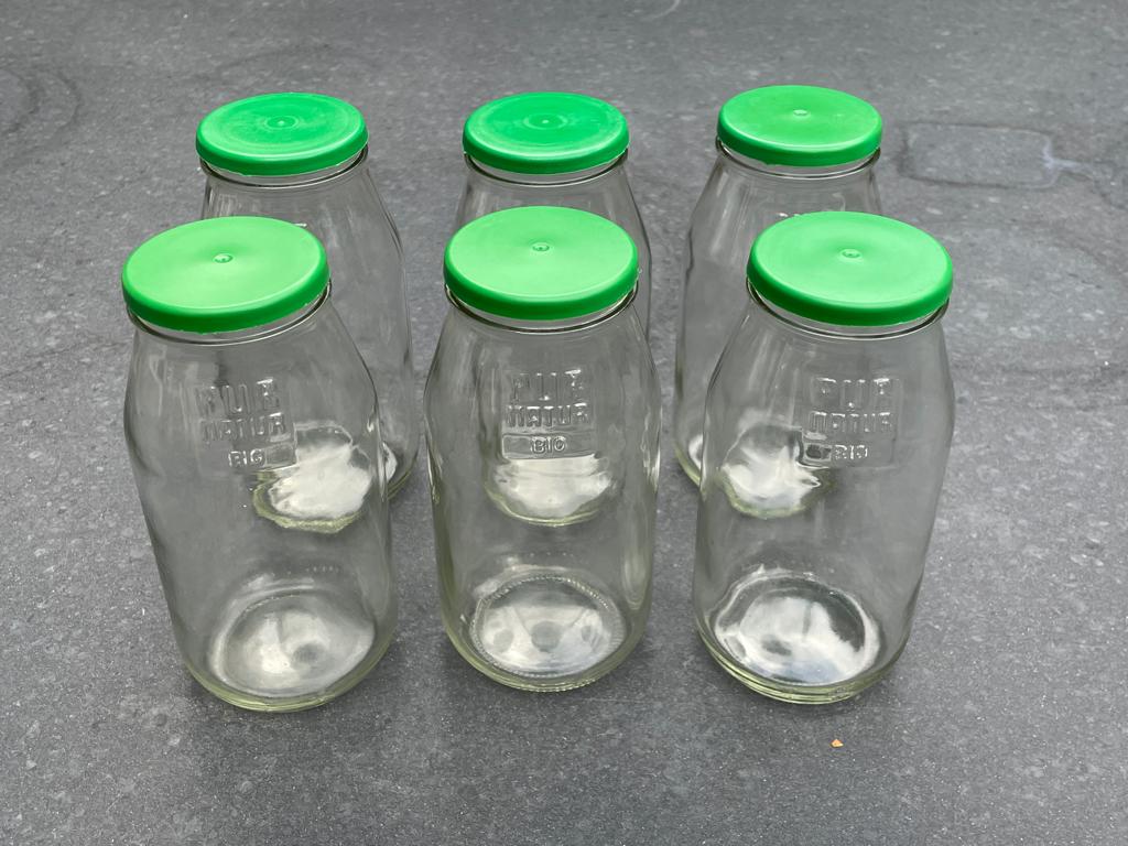 6 stuks glazen flessen 500ml voor glazuur, Hobby en Vrije tijd, Pottenbakken, Ophalen of Verzenden, Zo goed als nieuw