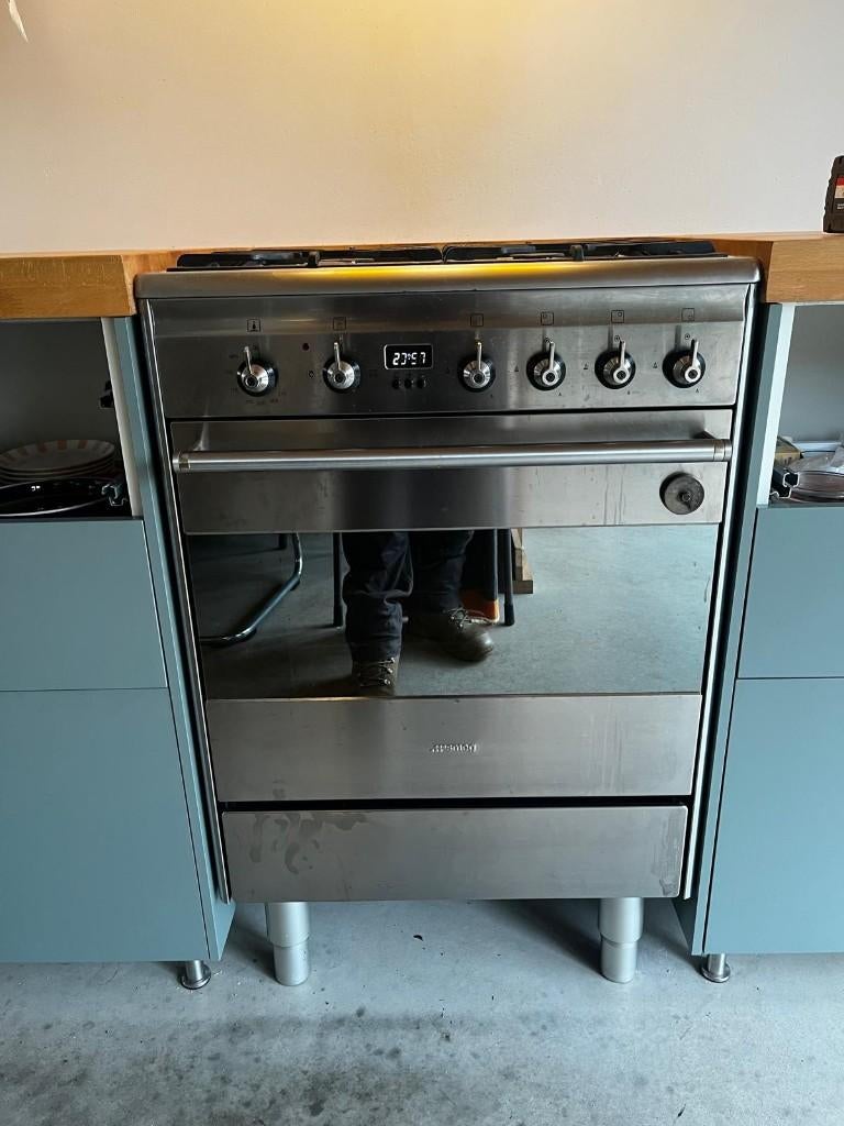 smeg rvs fornuis en ikea afzuigkap, Ophalen, Gebruikt, 60 cm of meer, Grill