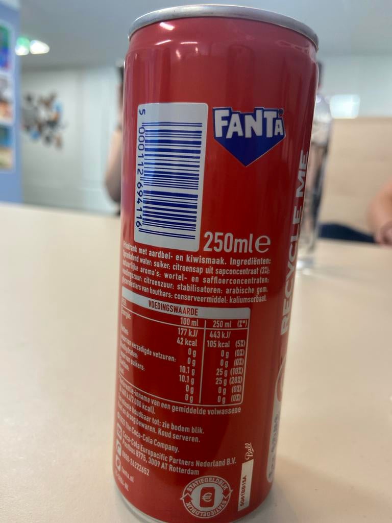 Leeg Fanta Strawberry Kiwi blikje 250ml, Ophalen, Gebruikt