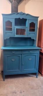 Antieke gerestylde blauwe buffetkast, Huis en Inrichting, Kasten | Buffetkasten, Ophalen, Gebruikt, 100 tot 150 cm, .