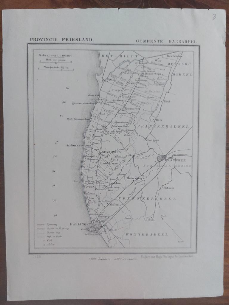 3 / Barradeel Franeker Sexbierum Harlingen van J Kuyper, Ophalen of Verzenden