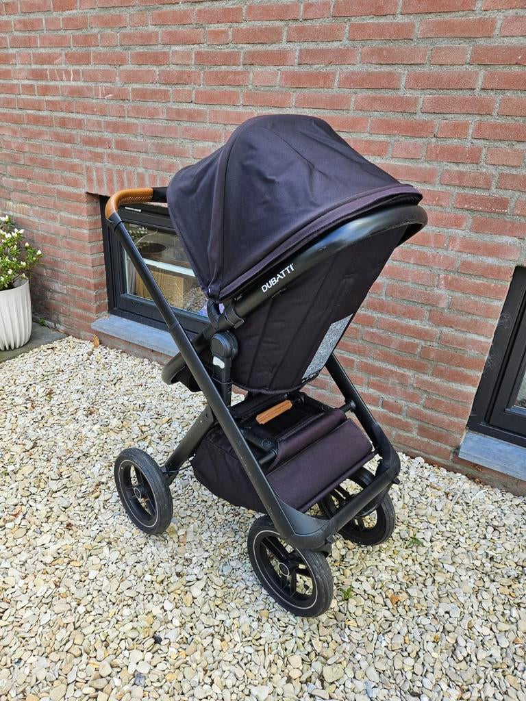 Dubatti kinderwagen in zwart incl accessoires, Ophalen, Gebruikt, Overige merken, Verstelbare duwstang