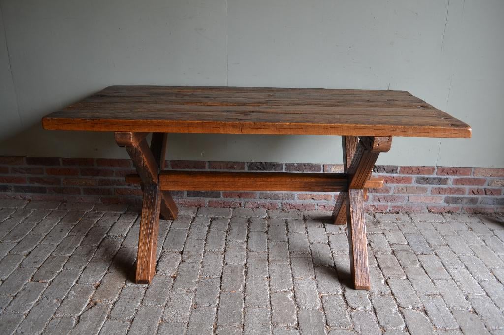 Prachtige antieke eiken houten schrijftafel, eettafel.