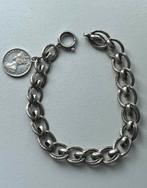 Zilveren armband met medaille, Sieraden, Tassen en Uiterlijk, Armbanden, Ophalen of Verzenden, Zo goed als nieuw, Zilver
