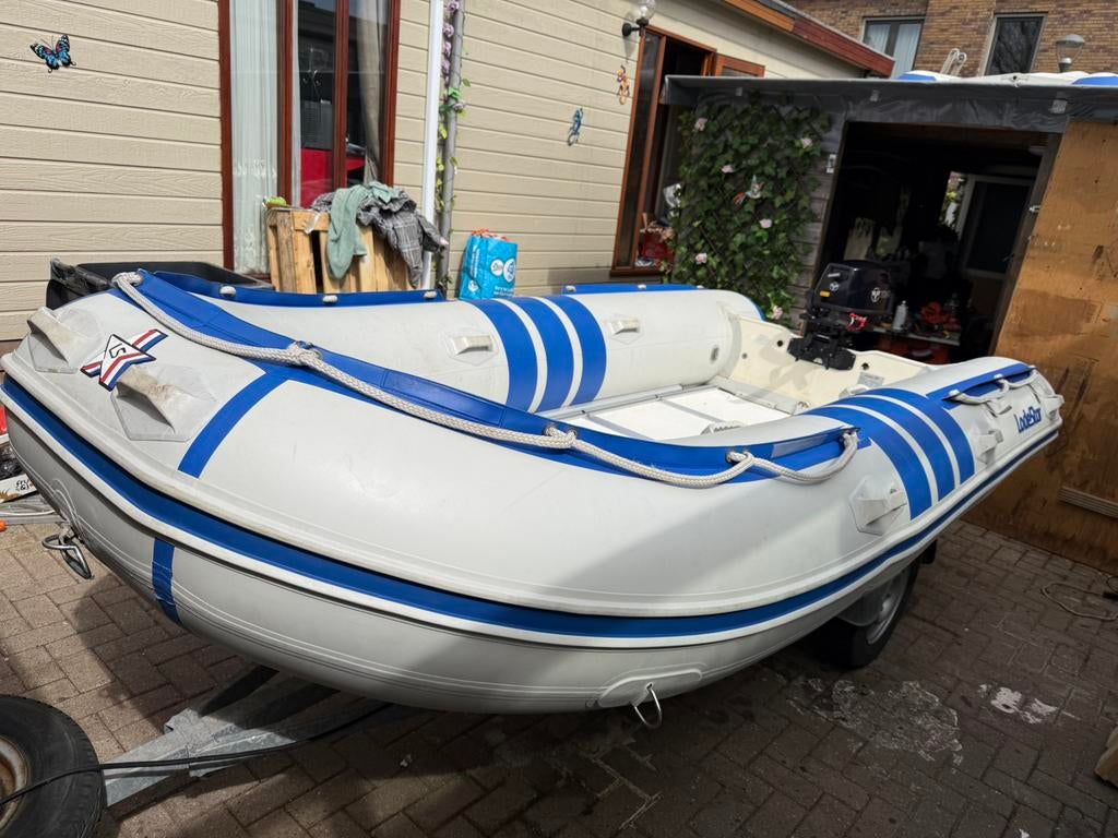 Rubberboot.  Lodestar 380.  Tohatsu 5 pk 4 takt.  Trailer., Watersport en Boten, Gebruikt, Benzine, Minder dan 70 pk, Overige materialen