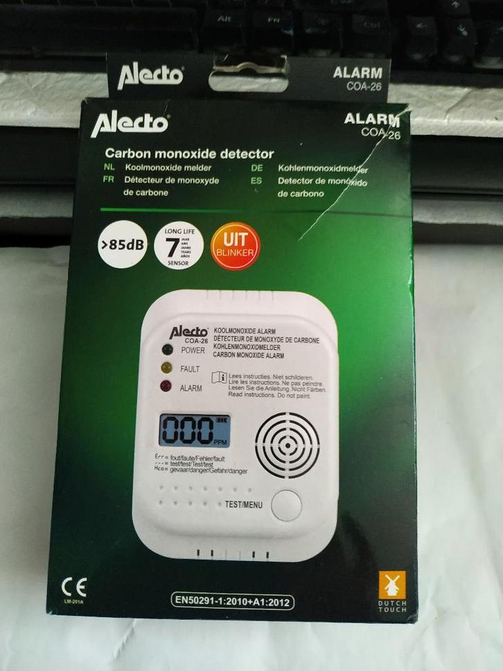 Alecto COA-26 Koolmonoxidemelder, Huis en Inrichting, Woonaccessoires | Overige, Nieuw, Ophalen of Verzenden
