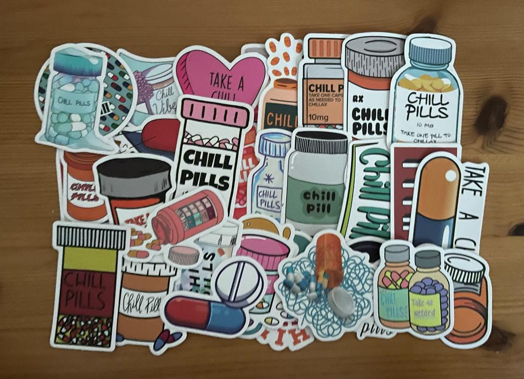 Mentale gezondheid, medicatie, pillen stickers, Verzenden, Nieuw, Meerdere stickers