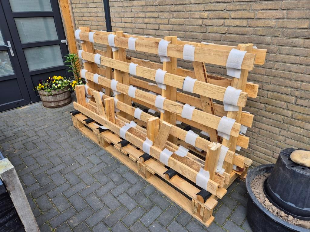 Robuuste houten glasbok - 230x77x134 cm (aanpasbaar), Ophalen, Zo goed als nieuw