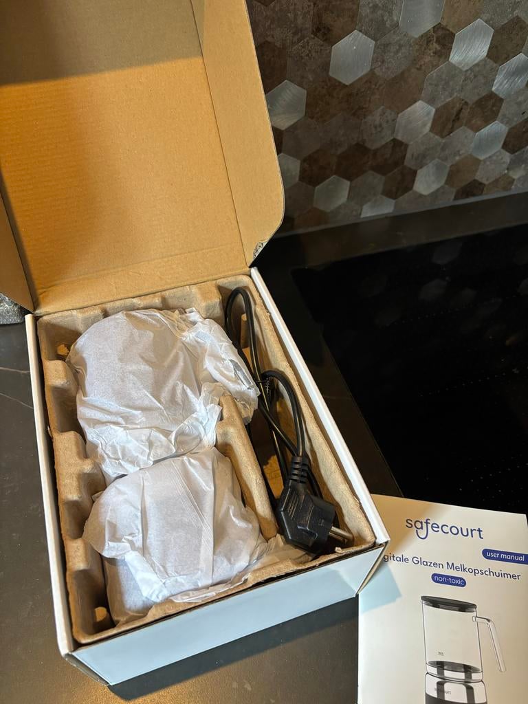 Safecourt Digitale Glazen Melkopschuimer, Witgoed en Apparatuur, Melkopschuimers, Ophalen of Verzenden, Zo goed als nieuw, Elektrische melkopschuimer