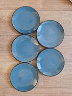 5 blauwe Xenos ontbijtborden - 20cm, Ophalen, Zo goed als nieuw, Bord(en), Effen