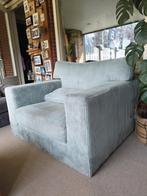 IJsblauwe Ribstof Loveseat - 120x110x60 cm, Ophalen, Gebruikt, 100 tot 125 cm, 100 tot 125 cm