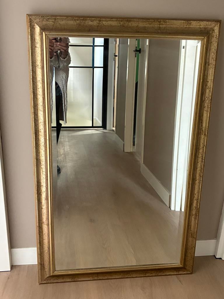 Mooie grote sjieke spiegel goud/bruin, Huis en Inrichting, Woonaccessoires | Spiegels, Ophalen, Zo goed als nieuw, Minder dan 100 cm