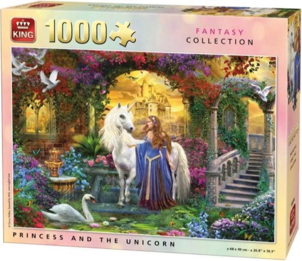 King: Fantasy Collection: Princess and the Unicorn 1000 stuk, Ophalen of Verzenden, 500 t/m 1500 stukjes, Nieuw, Legpuzzel
