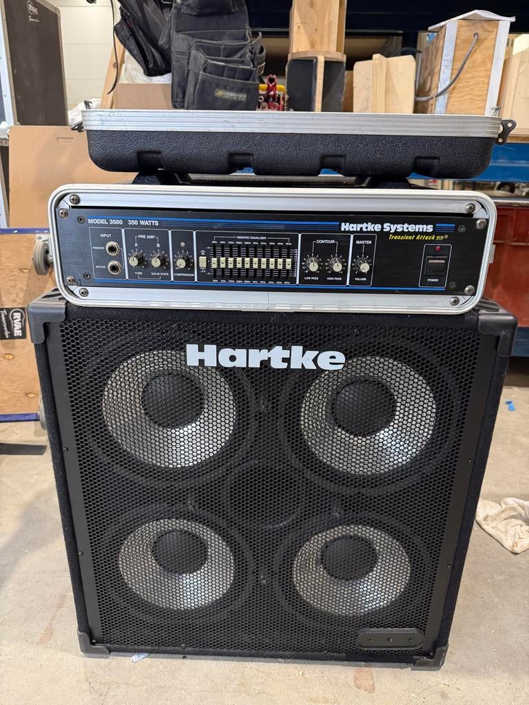 Hartke Model 3500 basversterker met 4x10 Transporter Cabinet, Muziek en Instrumenten, Versterkers | Bas en Gitaar, Ophalen, Gebruikt
