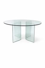 FIAM Italia ronde glazen tafel – Vintage design, Rond, Minder dan 50 cm, 50 tot 100 cm, Ophalen of Verzenden