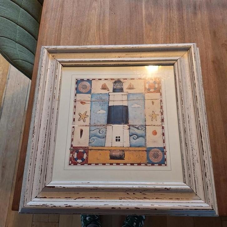 Set van 2 maritieme schilderijen met strandthema, Ophalen of Verzenden