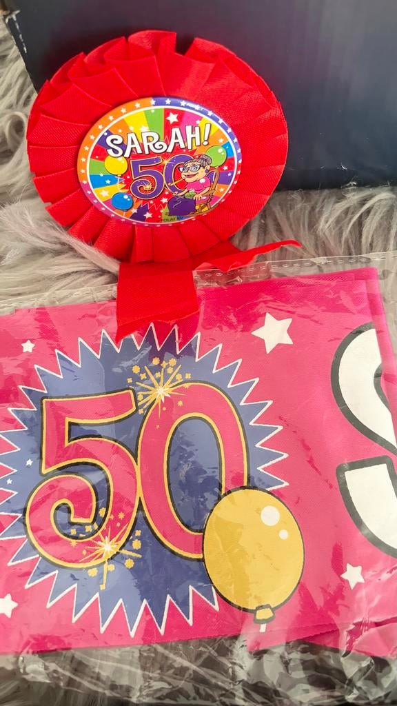 50 jaar Sarah versiering, ballonhouders en ballonnen, Ophalen of Verzenden, Nieuw, Versiering, Abraham of Sarah