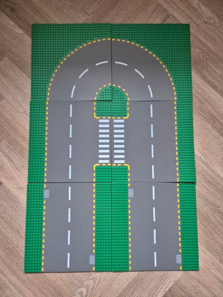 6 groen grijze lego weg platen wegenplaten straatplaten, Kinderen en Baby's, Speelgoed | Duplo en Lego, Ophalen of Verzenden, Gebruikt