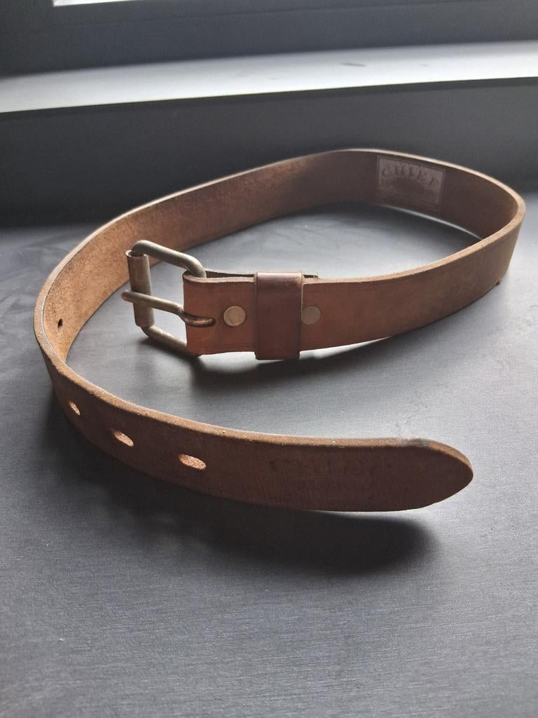 Leren lederen riem chief, Kleding | Heren, Riemen en Ceinturen, Ophalen of Verzenden, Zo goed als nieuw, Bruin