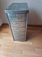 RVS metalen ladenkastje met 6 laden, Ophalen, Minder dan 50 cm, Gebruikt, 5 laden of meer