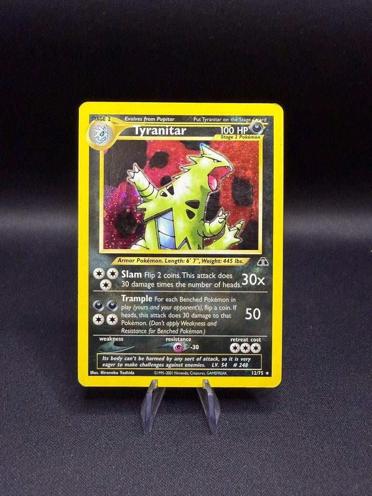Tyranitar (12) Neo Discovery Holo Rare 12, Ophalen of Verzenden, Gebruikt, Losse kaart, Foil
