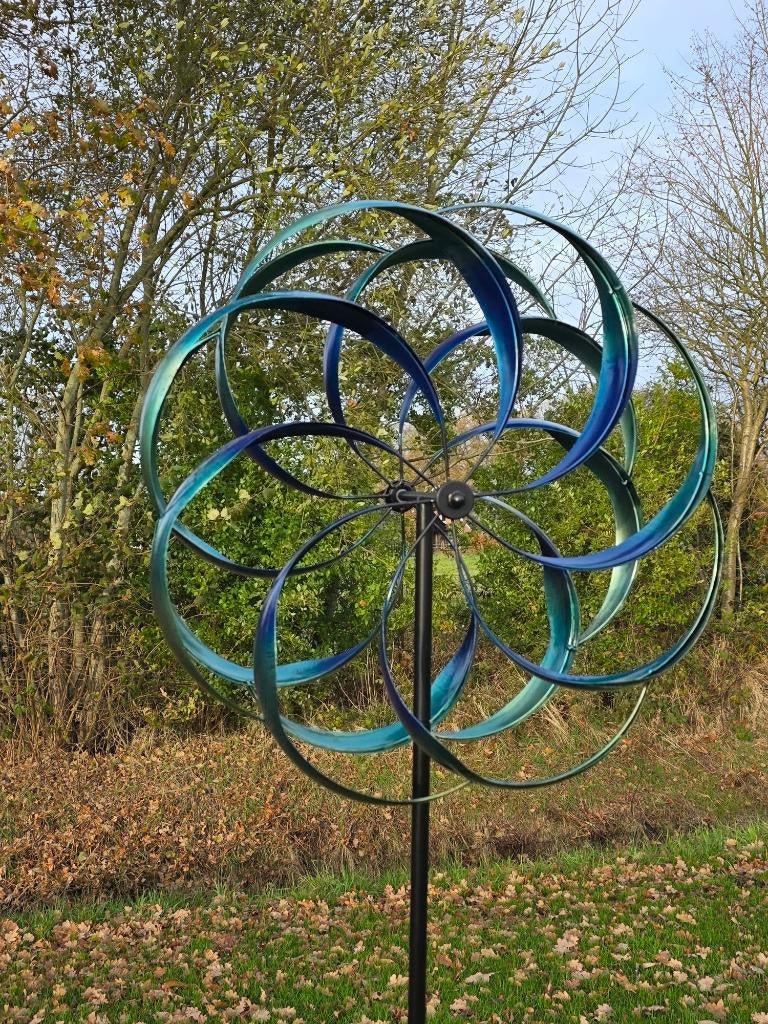 WINDMOLEN /FLOWER / windspinner / 215 cm hoog, Nieuw, Metaal, Info@huisentuindecoratiemarie.nl, Huis en tuin decoratie marie