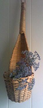 Vintage rieten wand plantenhanger jaren 70, Ophalen of Verzenden
