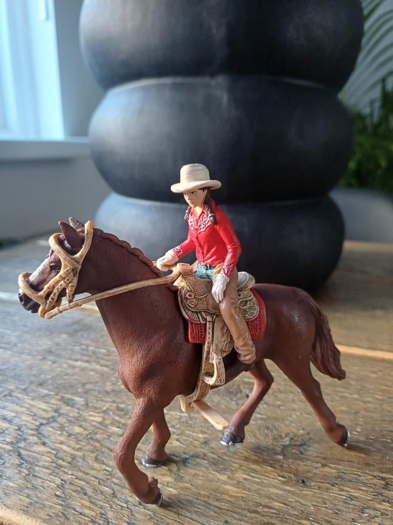 Schleich paard met cowboy ruiter - Speelfiguur, Ophalen