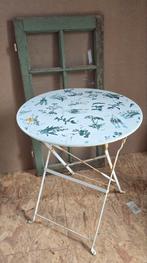 Leuk rond metalen tafeltje terras bijzet tafel inklapbaar, Ophalen of Verzenden, Rechthoekig, Hout