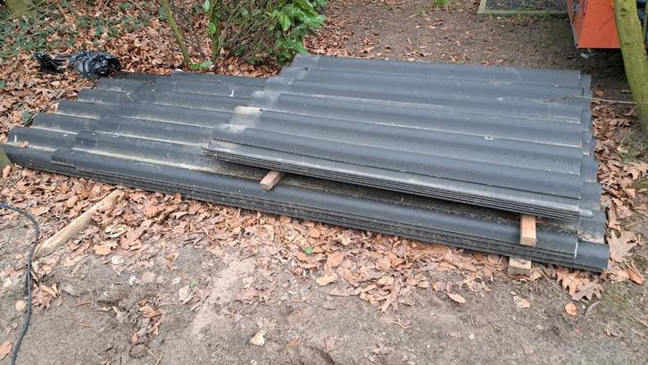 Golfplaten, Doe-het-zelf en Verbouw, Dakpannen en Dakbedekking, Gebruikt, Golfplaat, Overige materialen, Grijs, 15 m² of meer