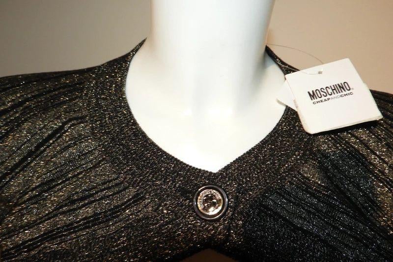 Moschino CheapandChic goud zwart vest bolero Nieuw S, Overige kleuren, Verzenden, Nieuw, Moschino