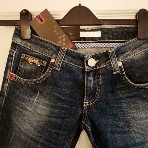 Kocca nieuwe 3/4 (capri) jeans donker blauw + goud 26 34765, Kocca, Blauw, ., Kocca